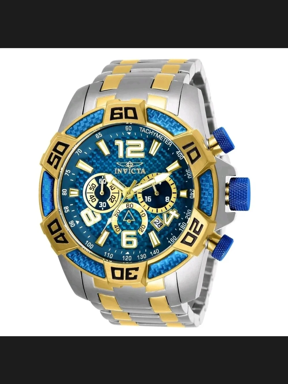 Invicta Gold & Blue Men's Sport Chronograph Watch 50mm